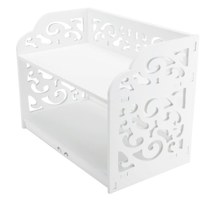 White Dionizas Cutout Scrollwork Design Desktop Organizer thumbnail 5
