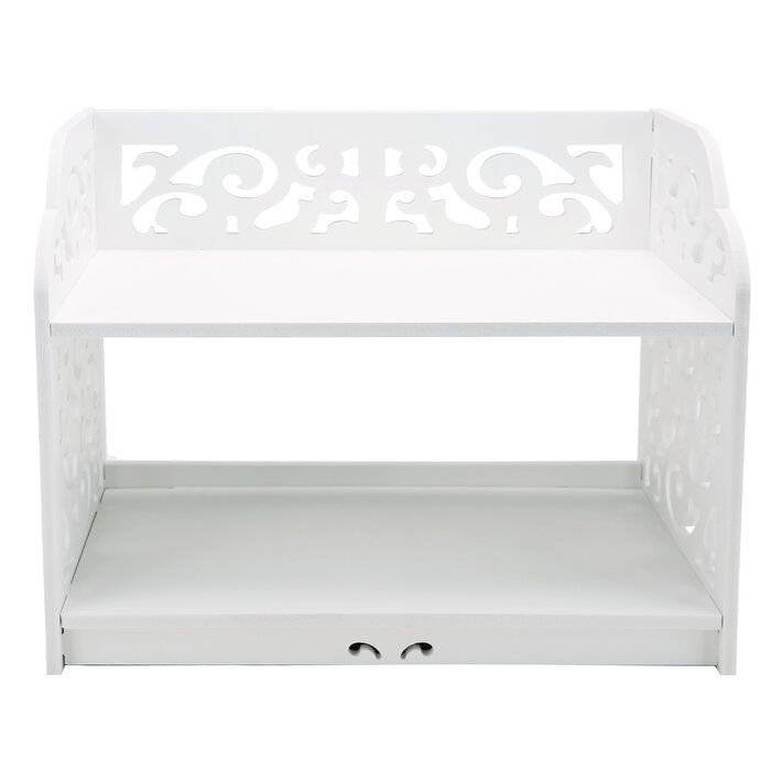 White Dionizas Cutout Scrollwork Design Desktop Organizer thumbnail 6