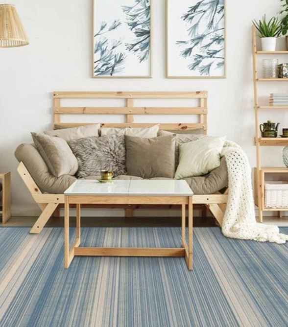 Coastal Linear Stripe Slate Rug-12'x9' thumbnail 2