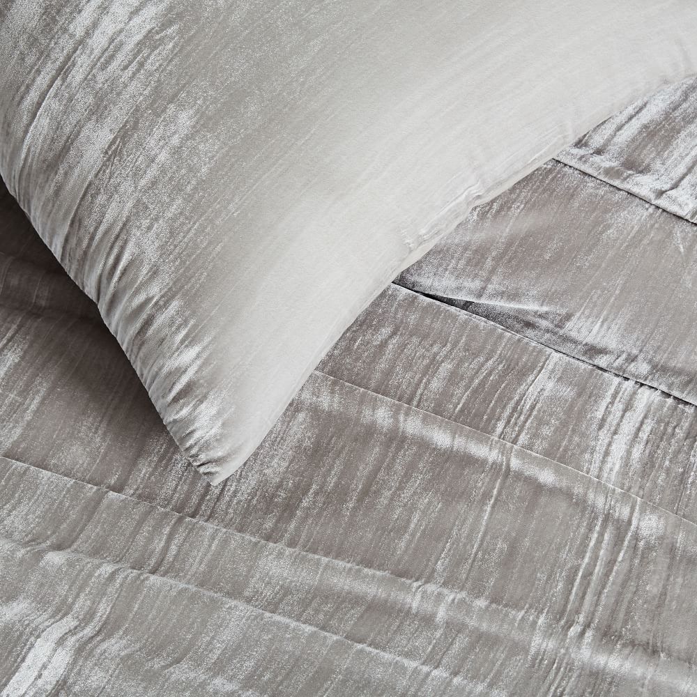 Crinkle Velvet Duvet Cover Queen thumbnail 2