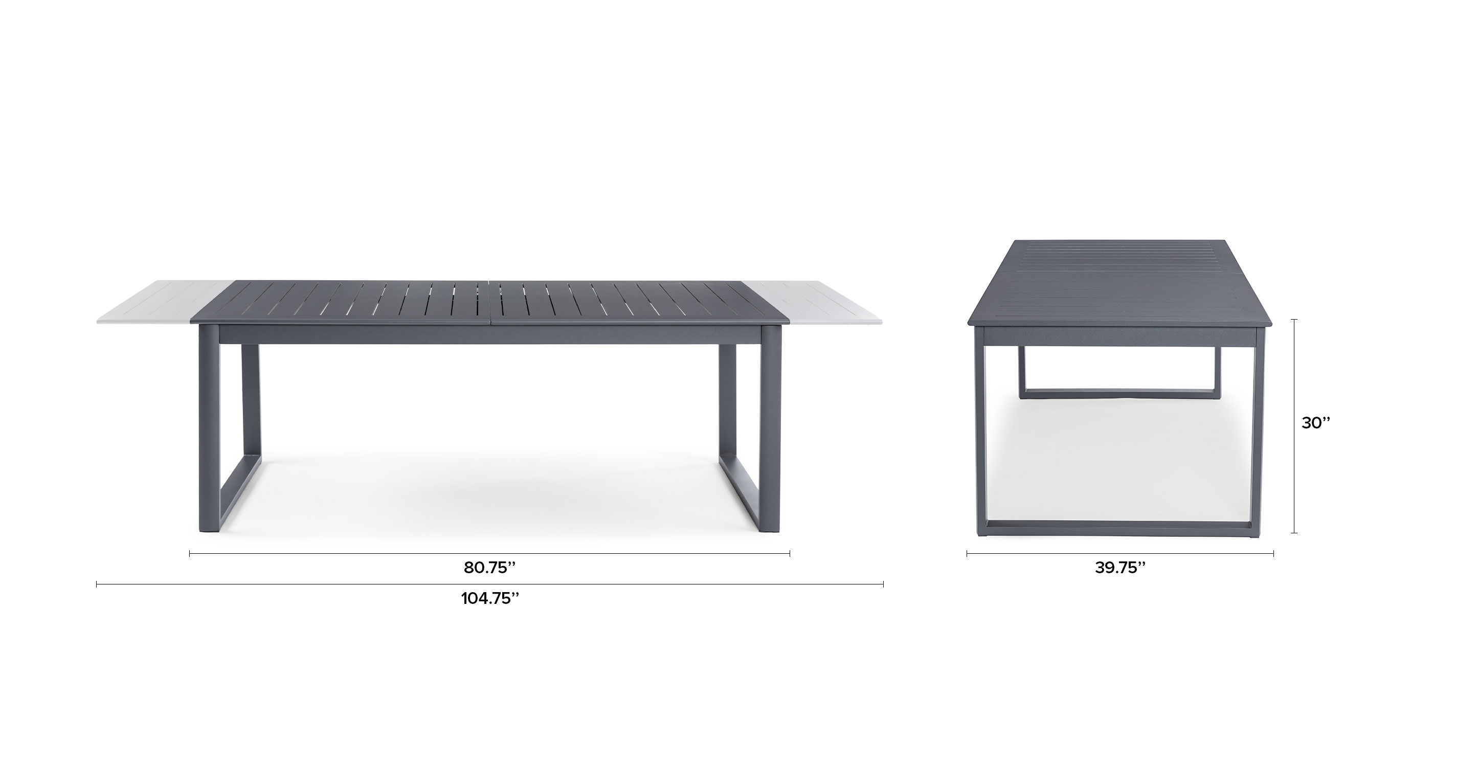 Ofer Dark Gray Table, Extendable thumbnail 13
