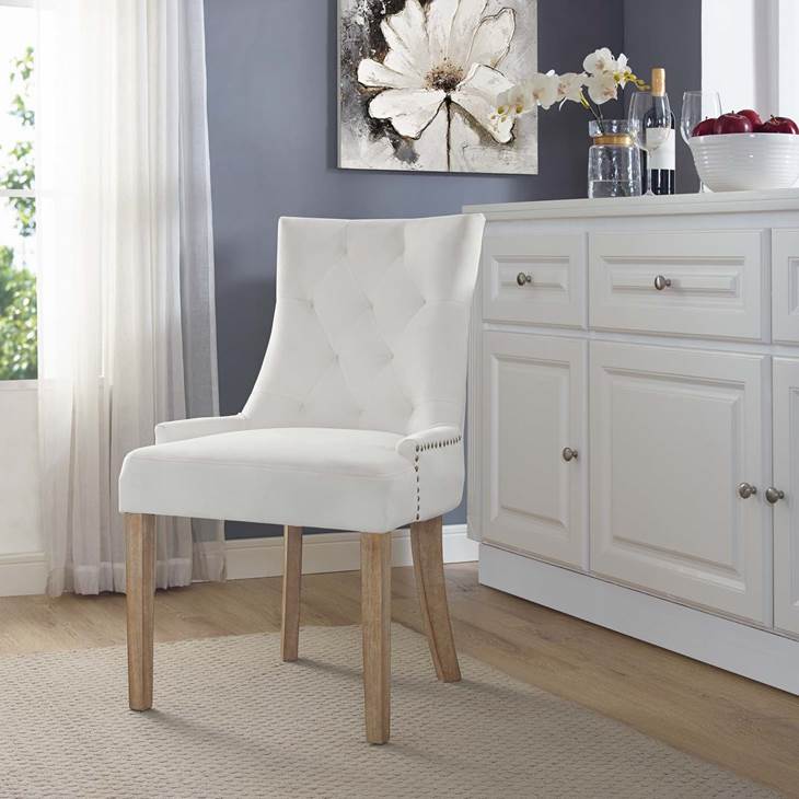 Aesop Velvet Dining Chair - Ivory thumbnail 2