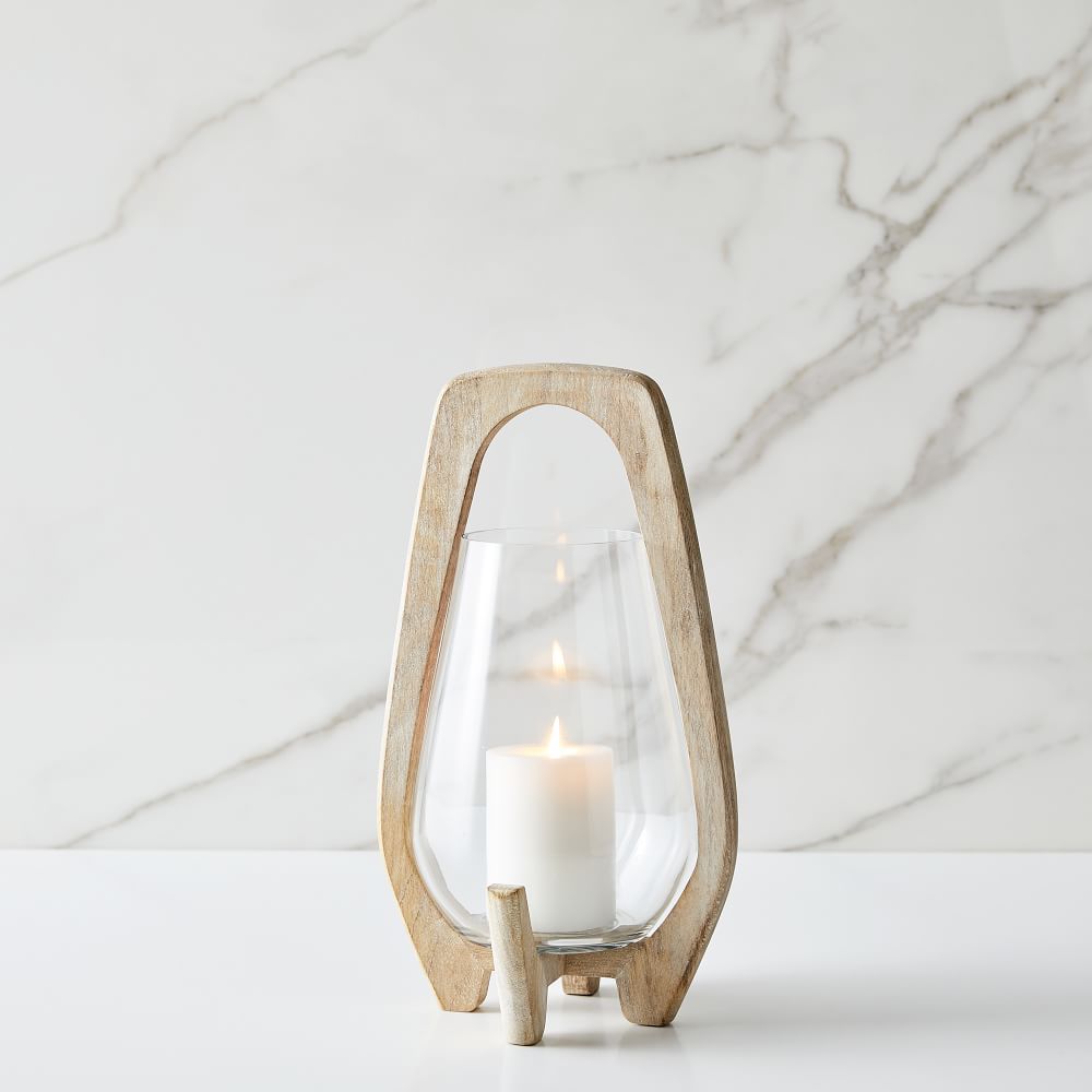 Mid Century Wood Lanterns Whitewashed thumbnail 4
