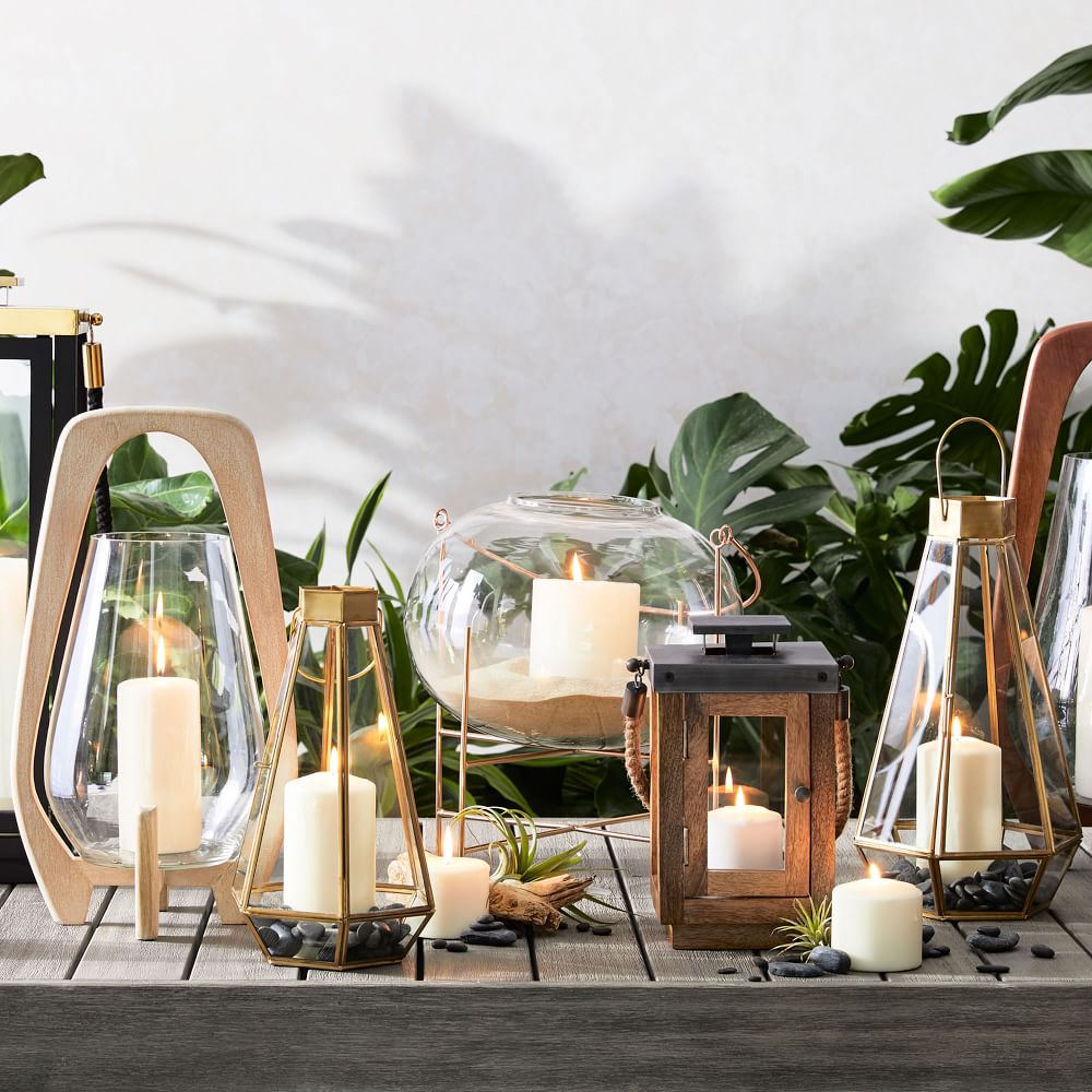 Mid Century Wood Lanterns Whitewashed thumbnail 5