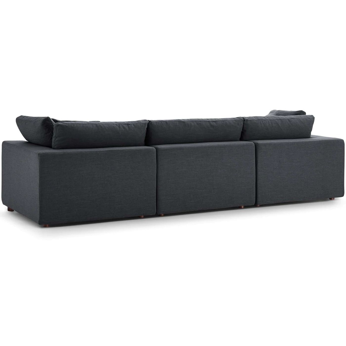 Moxi 3 Piece Sectional Sofa Set Black thumbnail 4