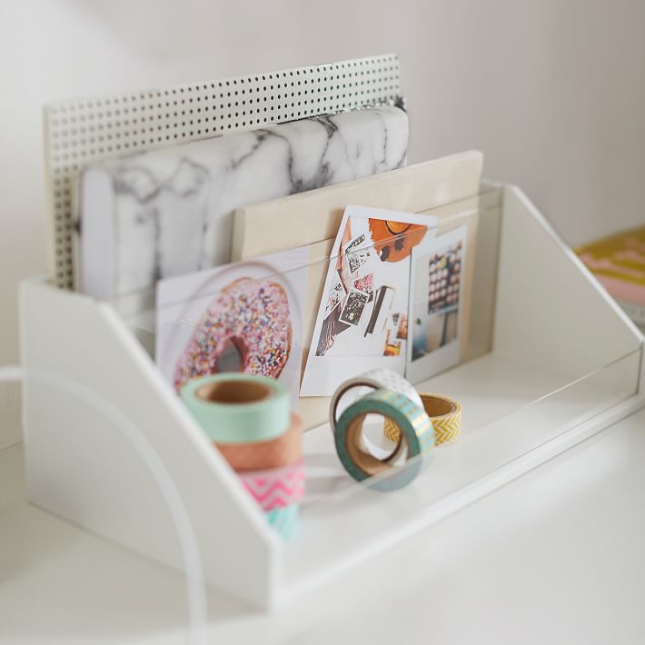 Display It Desk Organizer, Simply White/Acrylic thumbnail 3