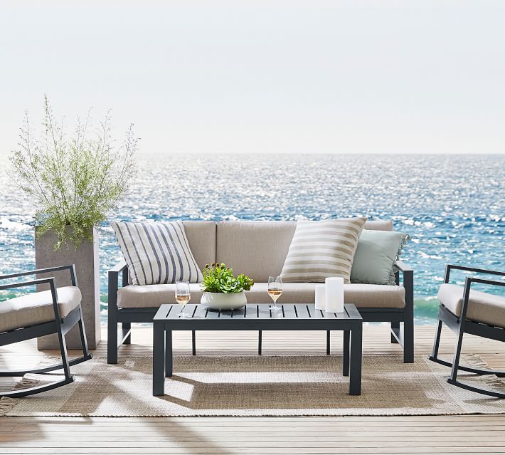 Indio Metal Rectangular Outdoor Coffee Table (43") thumbnail 2