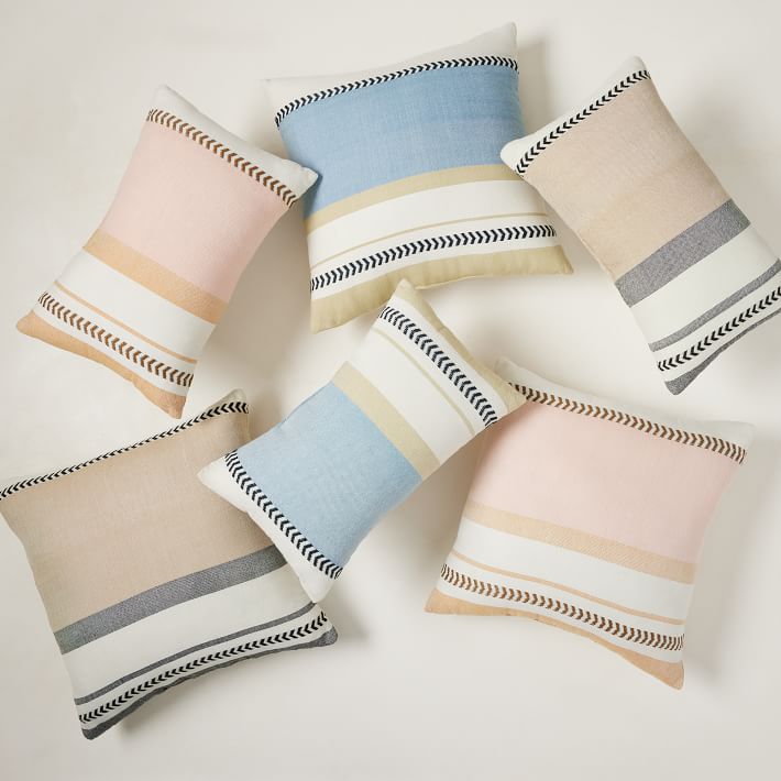 Variegated Block Stripe Pillow With Insert-21"X12" thumbnail 2