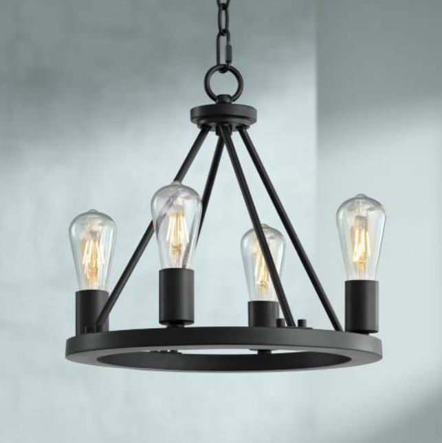 Lacey Wide Black Light LED Round Chandelier thumbnail 2