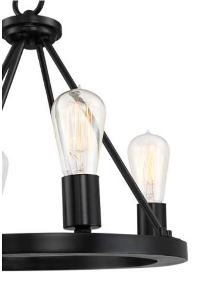 Lacey Wide Black Light LED Round Chandelier thumbnail 3