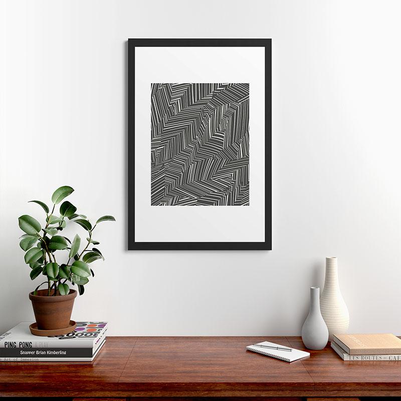  JENEAN MORRISON LINE BREAK DARK GRAY FRAMED ART PRINT thumbnail 2