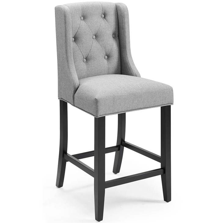 Troban Upholstered Fabric Counter Stool - Light Gray thumbnail 2