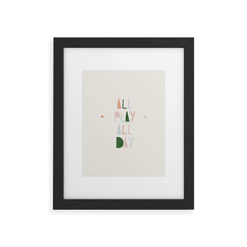 FRAMED ART PRINT ALL PLAY ALL DAY thumbnail 2