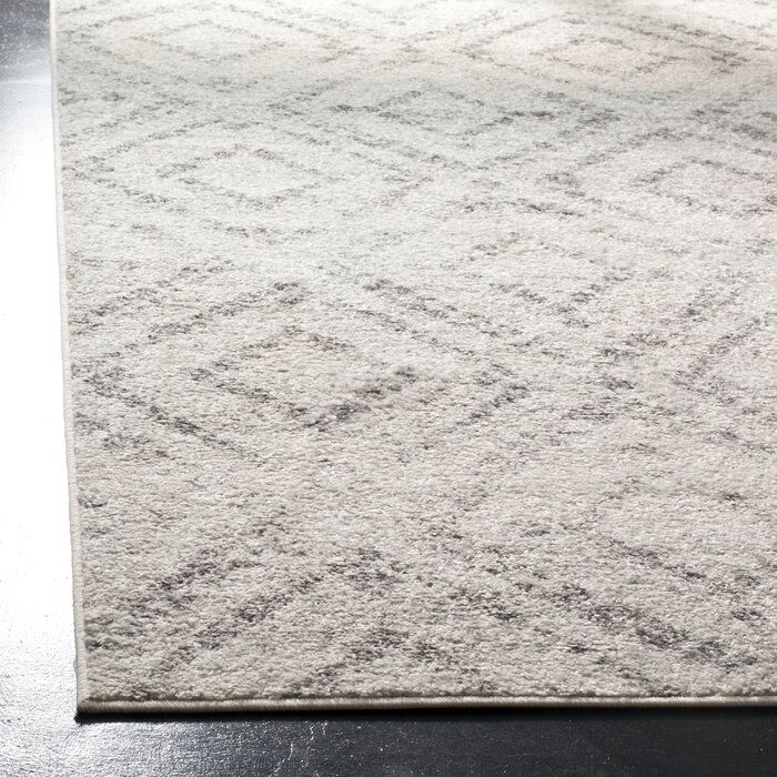 Shelva Geometric Light Gray Area Rug12'x12' thumbnail 3