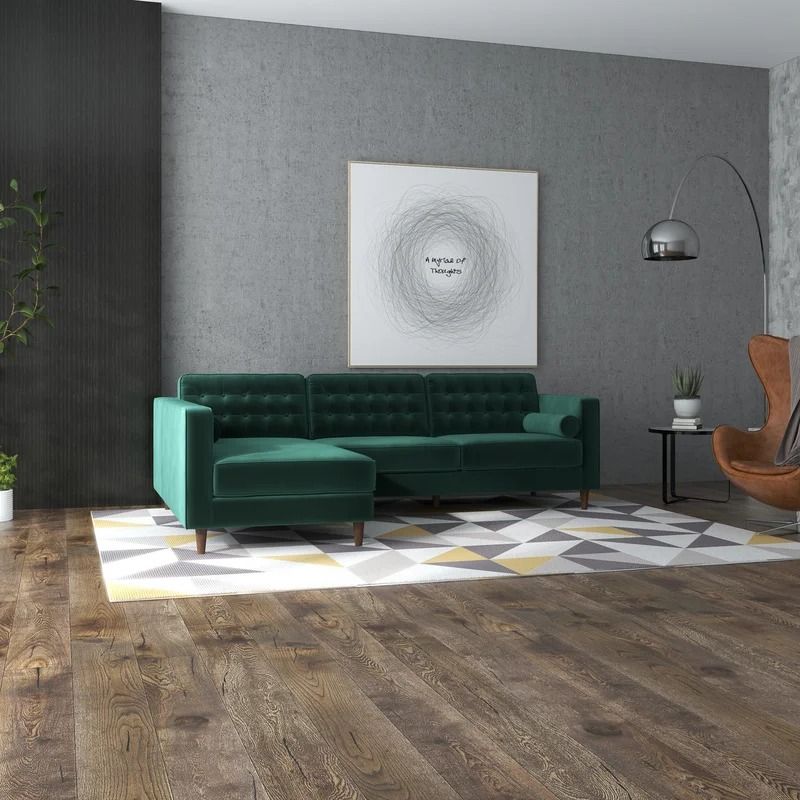 Anton Wide Velvet Sofa & Chaise thumbnail 3