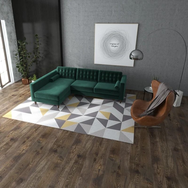 Anton Wide Velvet Sofa & Chaise thumbnail 4
