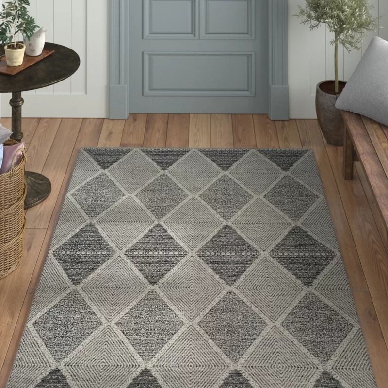 Jodi Geometric Handmade Flatweave Cotton Black Gray Area Rug-2'5"x5' thumbnail 2