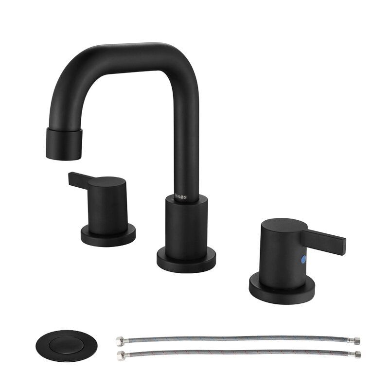 Widespread Bathroom Faucet With Drain Assembly thumbnail 2