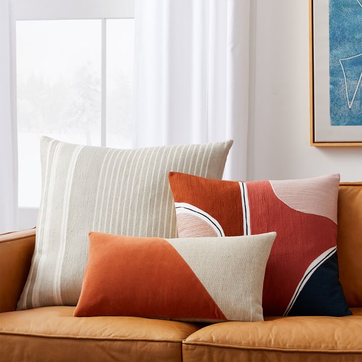 Crewel Outlined Shapes Pillow Cover thumbnail 4