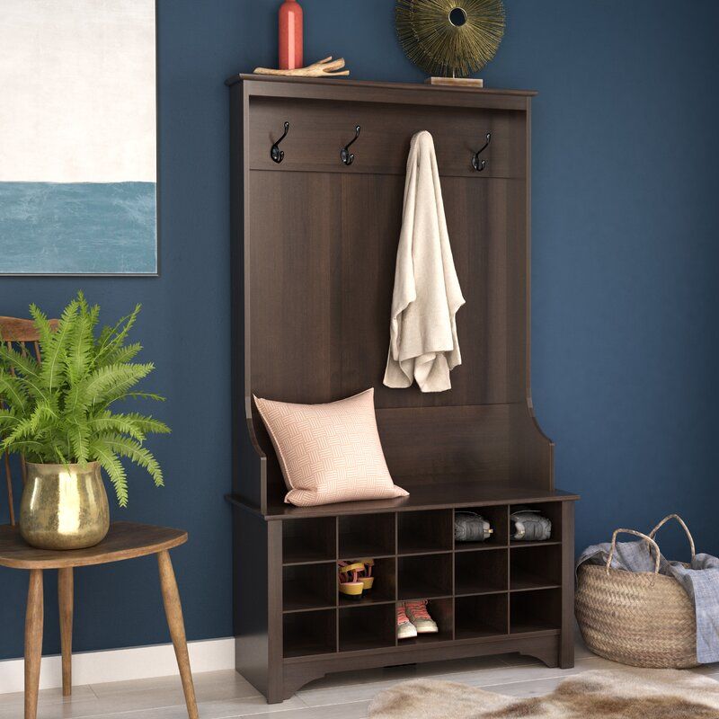 Flatiron Hall Tree with Bench and Shoe Storage thumbnail 3