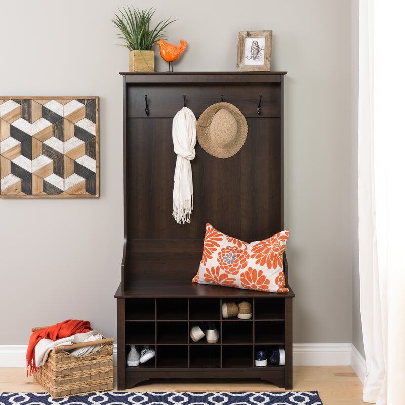 Flatiron Hall Tree with Bench and Shoe Storage thumbnail 4