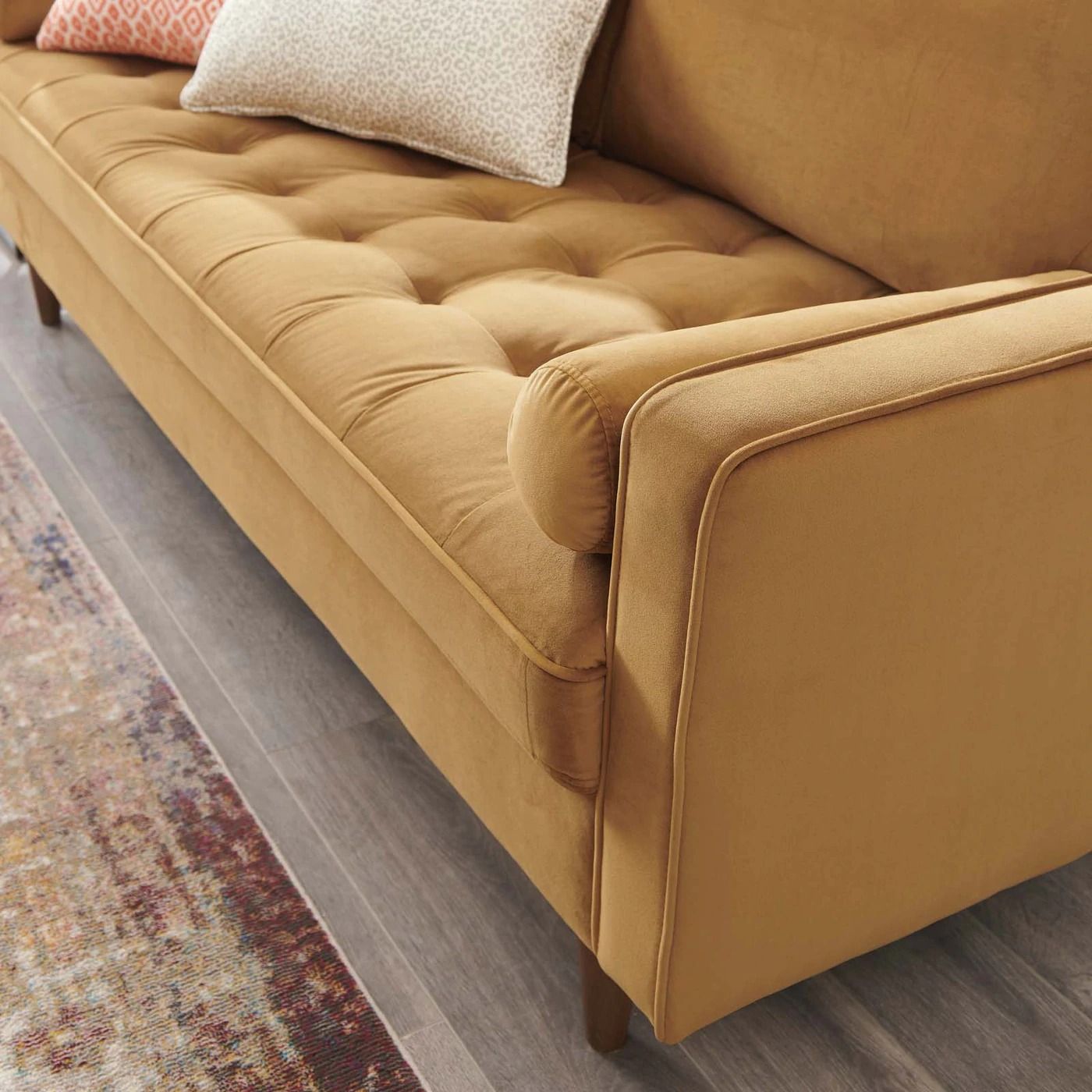 Alvour Performance Velvet Sofa - Cognac thumbnail 7
