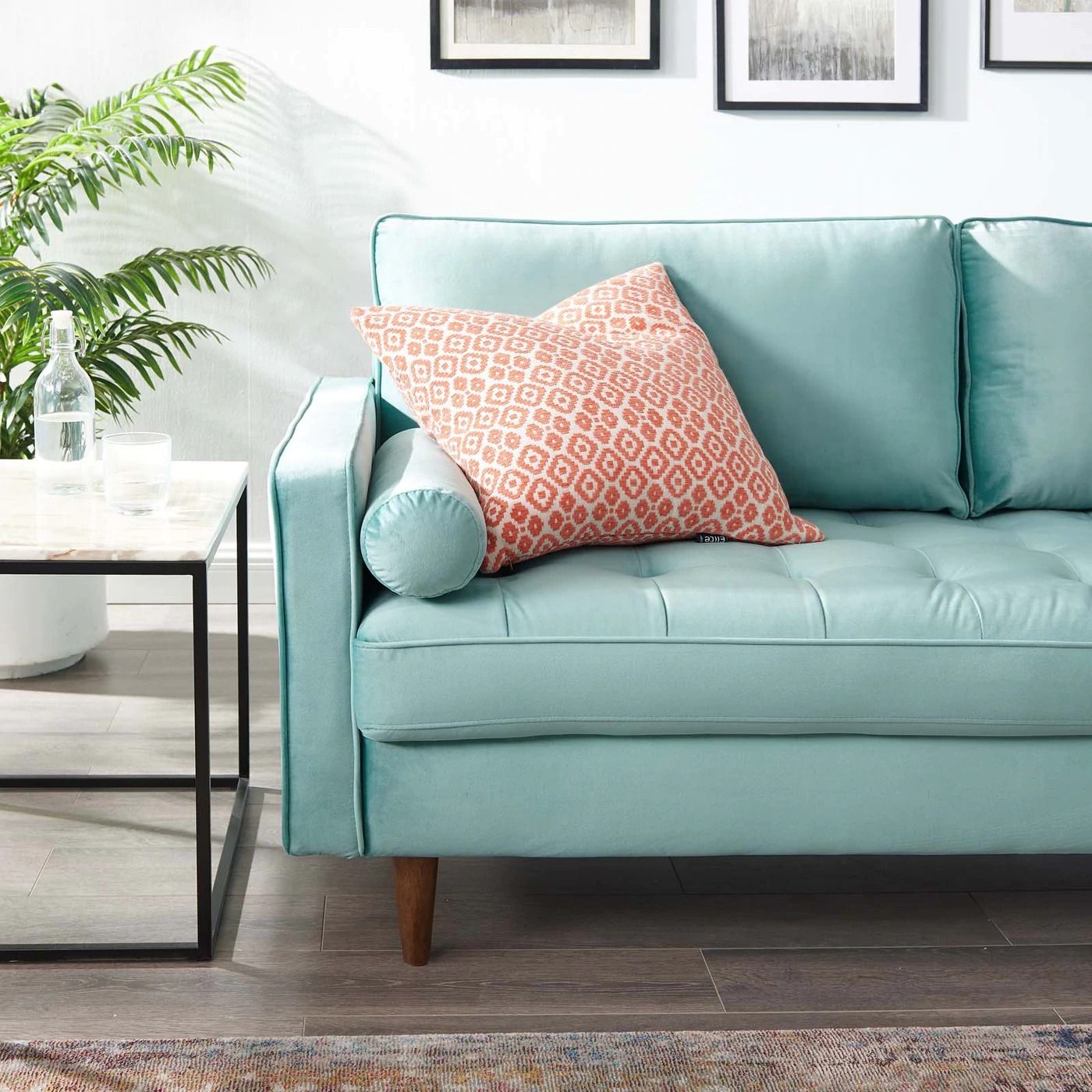 Alvour Performance Velvet Sofa - Mint thumbnail 7