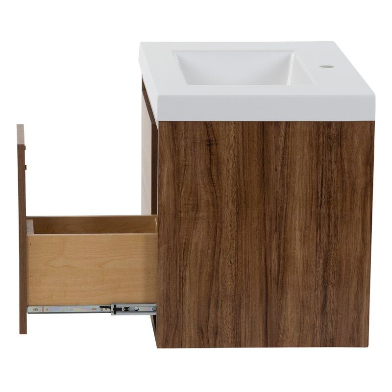 Rachal Wall Mounted Single Bathroom Vanity Set thumbnail 2