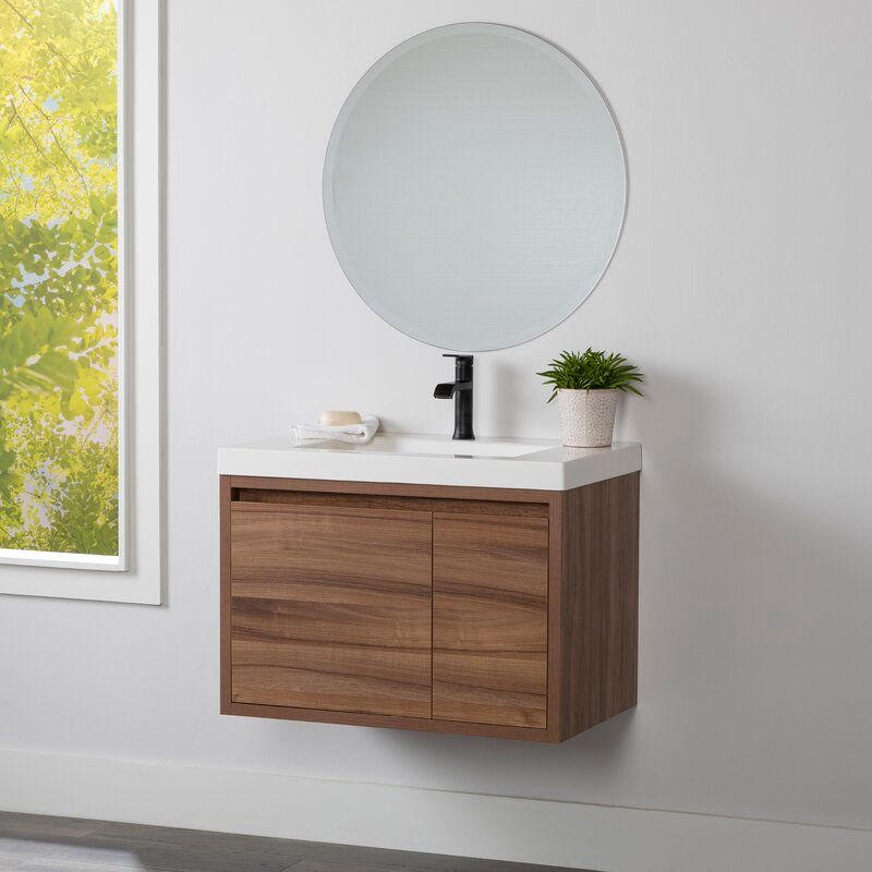 Rachal Wall Mounted Single Bathroom Vanity Set thumbnail 3