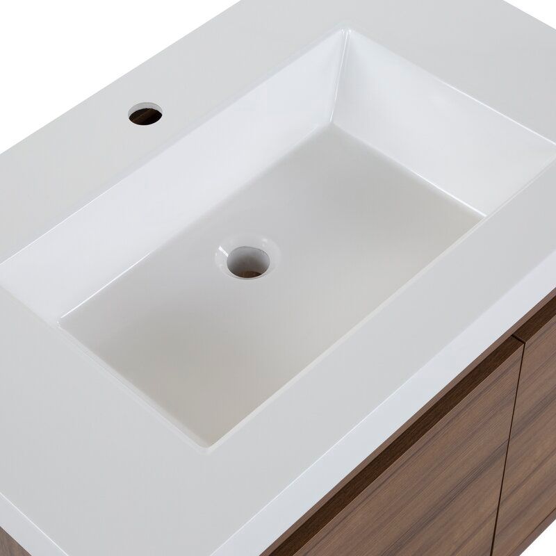 Rachal Wall Mounted Single Bathroom Vanity Set thumbnail 4