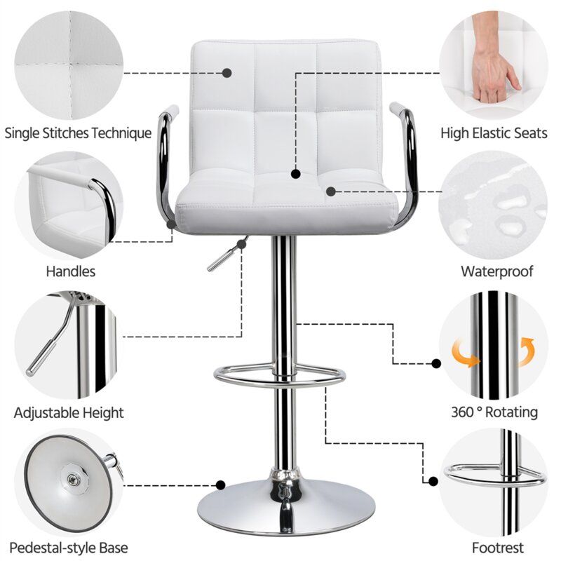 Leith Adjustable Swivel Bar Stool thumbnail 4