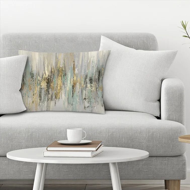 Dripping Gold I Lumbar Pillow With Insert-20"x14" thumbnail 2