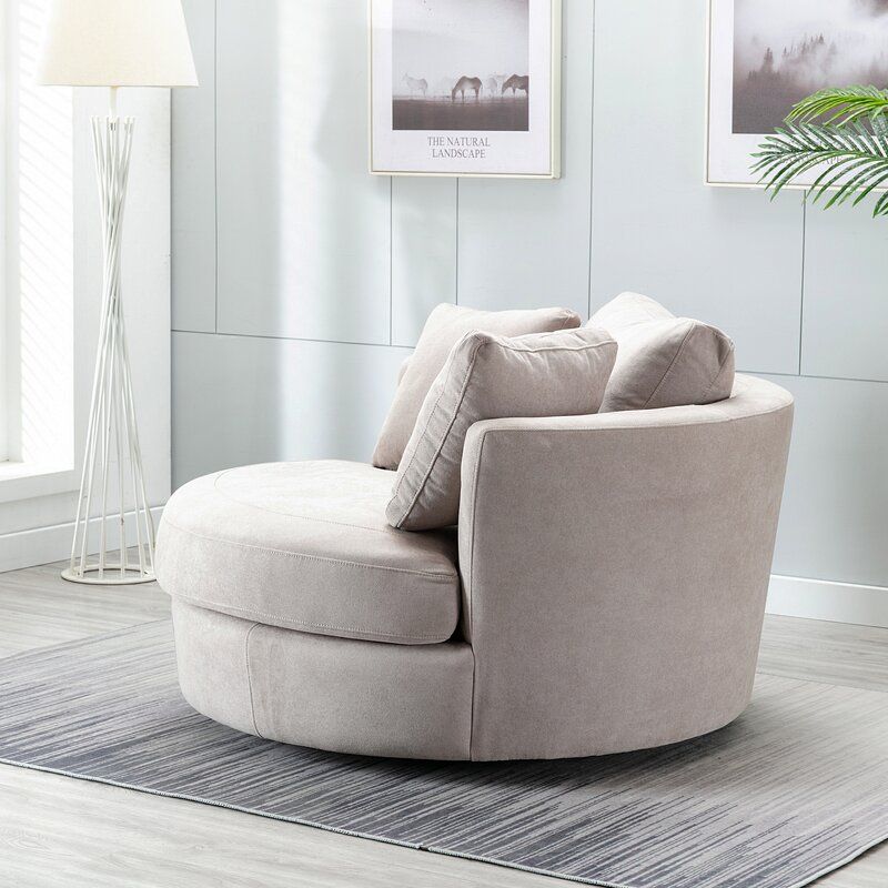 MinorcaWide Polyester Swivel Barrel Chair thumbnail 2