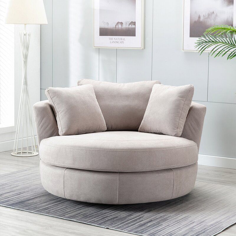 MinorcaWide Polyester Swivel Barrel Chair thumbnail 3