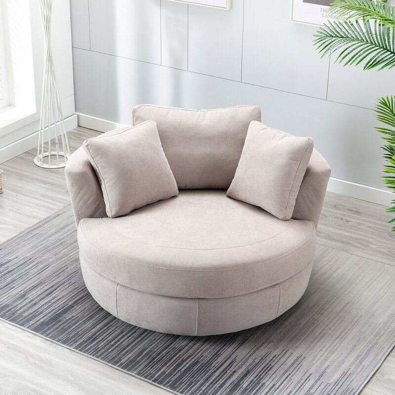 MinorcaWide Polyester Swivel Barrel Chair thumbnail 4