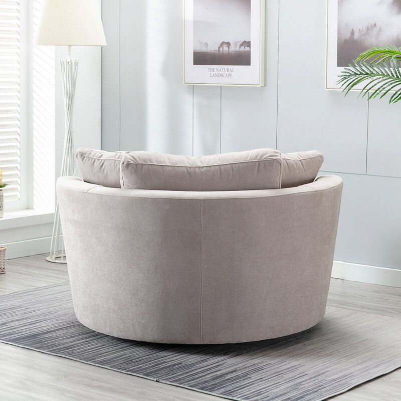 MinorcaWide Polyester Swivel Barrel Chair thumbnail 5