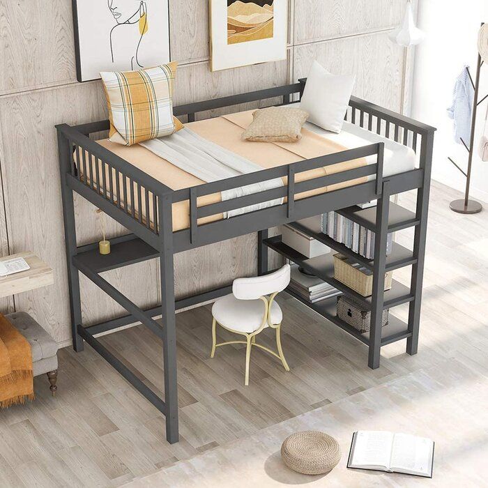 Flannagan Loft Bed with Built-in-Desk by Harriet Bee thumbnail 2