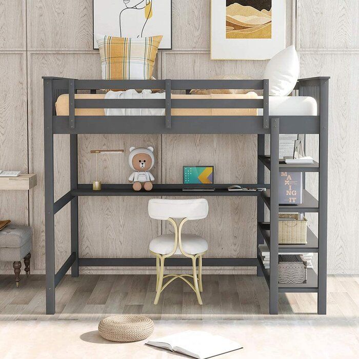 Flannagan Loft Bed with Built-in-Desk by Harriet Bee thumbnail 6