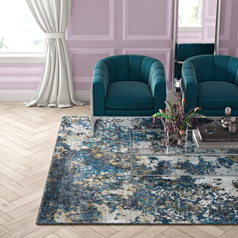 Omie Abstract Turquoise Area Rug-7'6"x10'5" thumbnail 3