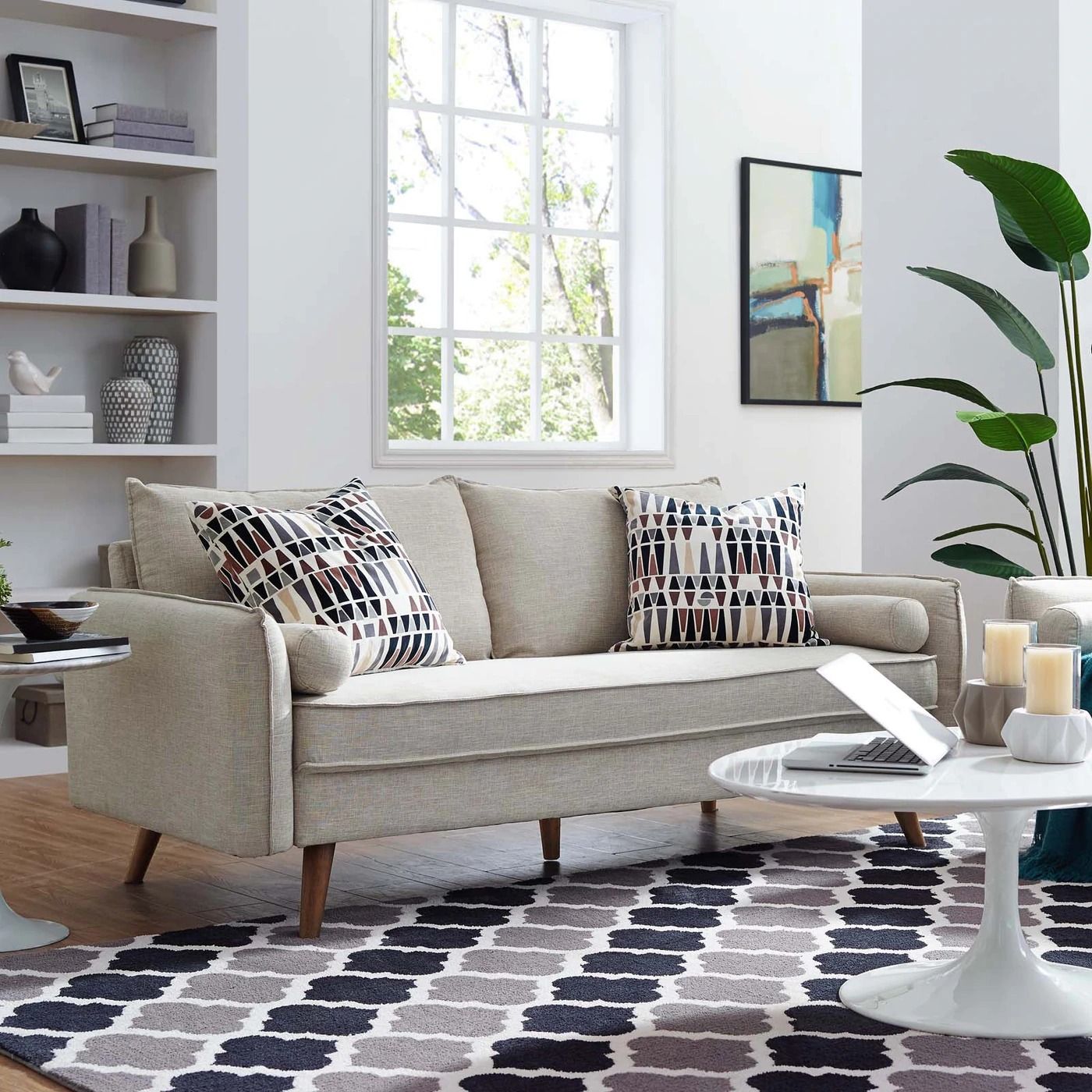 Evie Fabric Sofa  Beige thumbnail 2
