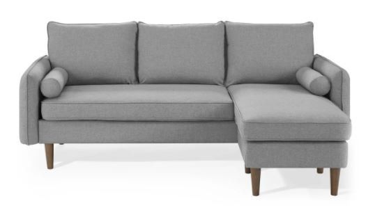 Evie Right Facing Sectional Sofa - Light Gray thumbnail 3