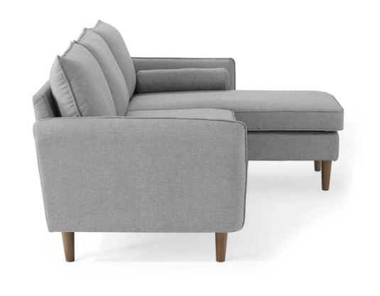 Evie Right Facing Sectional Sofa - Light Gray thumbnail 4