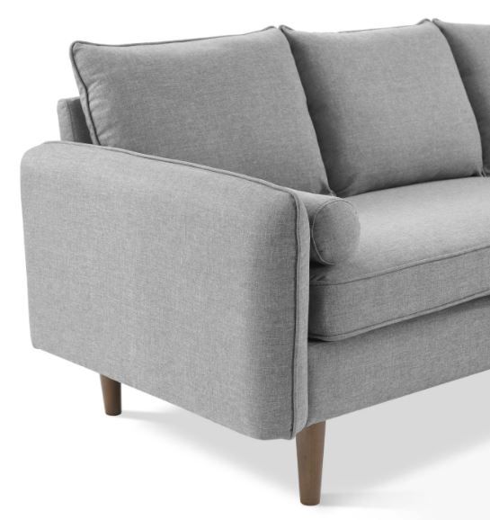 Evie Right Facing Sectional Sofa - Light Gray thumbnail 5