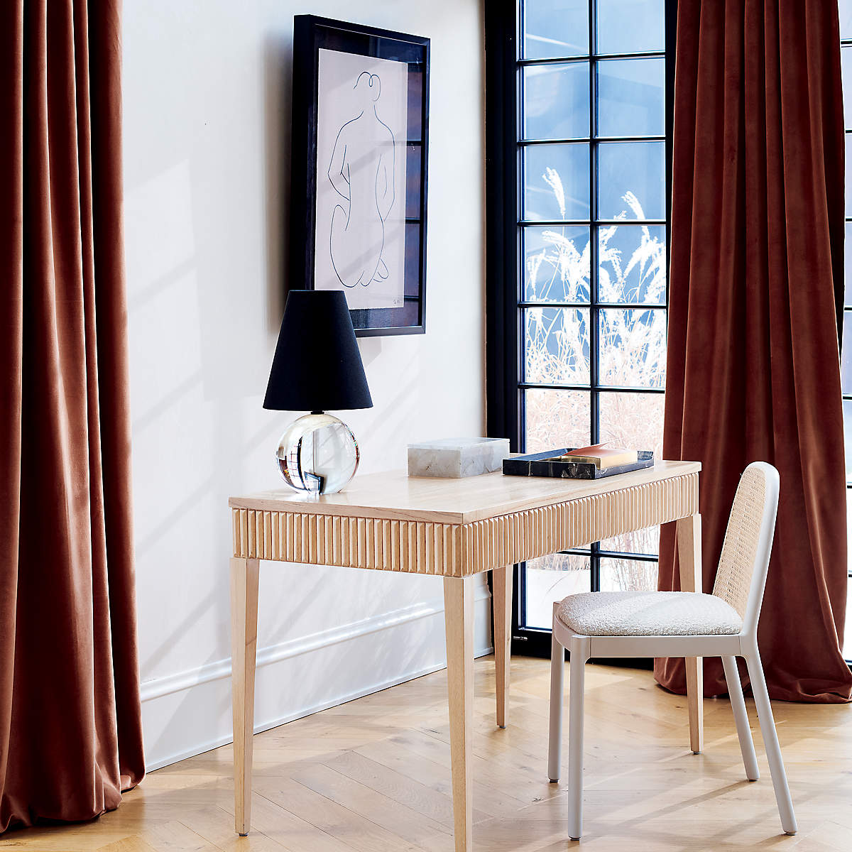 Velvet Copper Curtain Panel-48''x108'' thumbnail 2