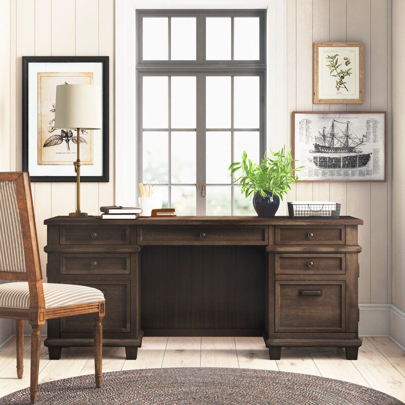 Fraga Solid Wood Credenza Desk thumbnail 6
