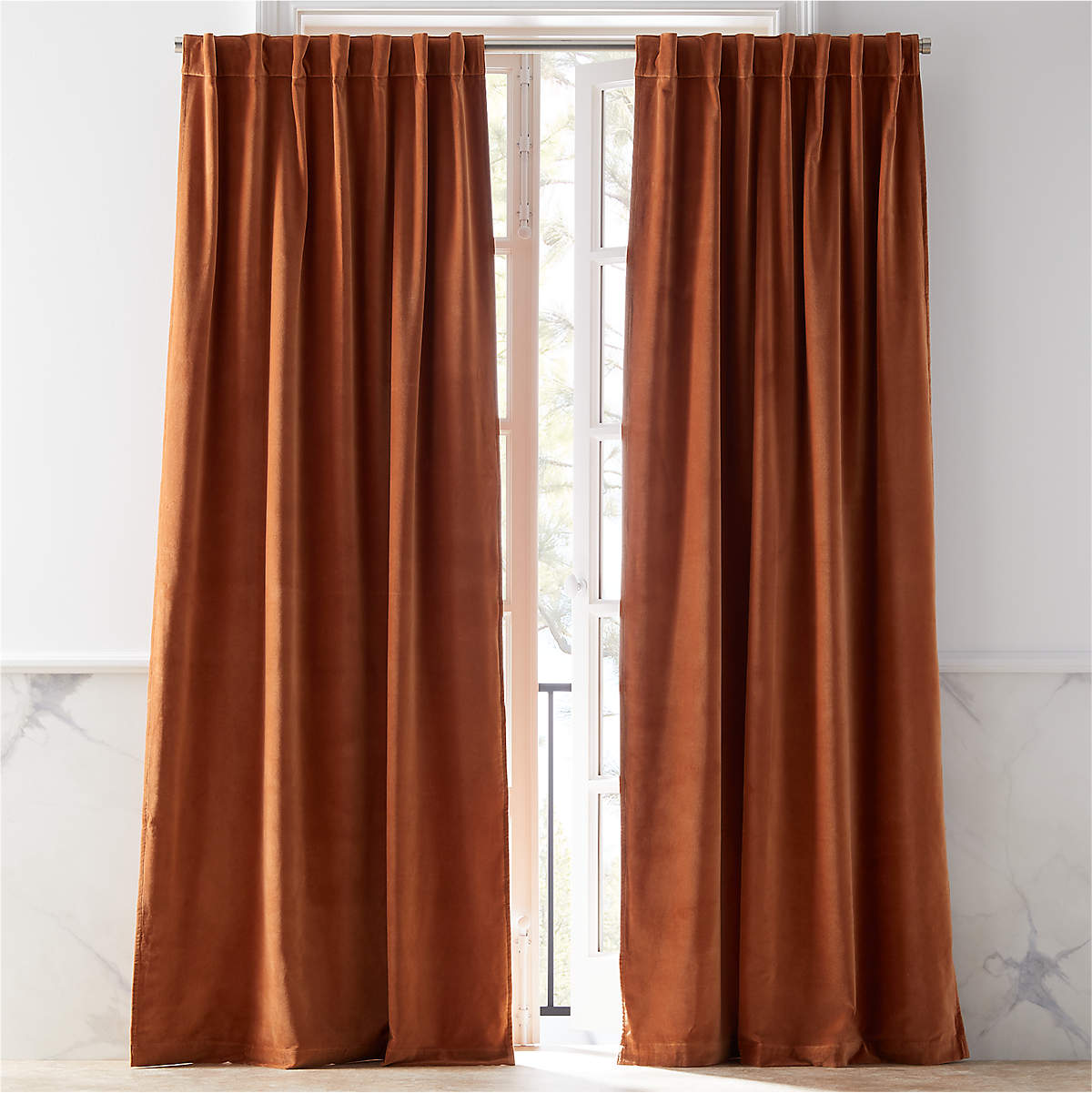 VELVET COPPER CURTAIN PANEL thumbnail 3