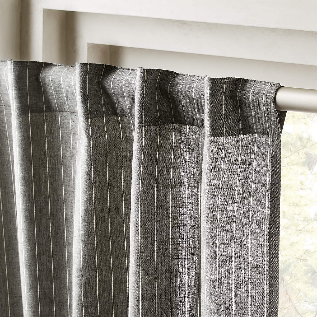 PINSTRIPE GREY/WHITE CURTAIN PANEL thumbnail 2
