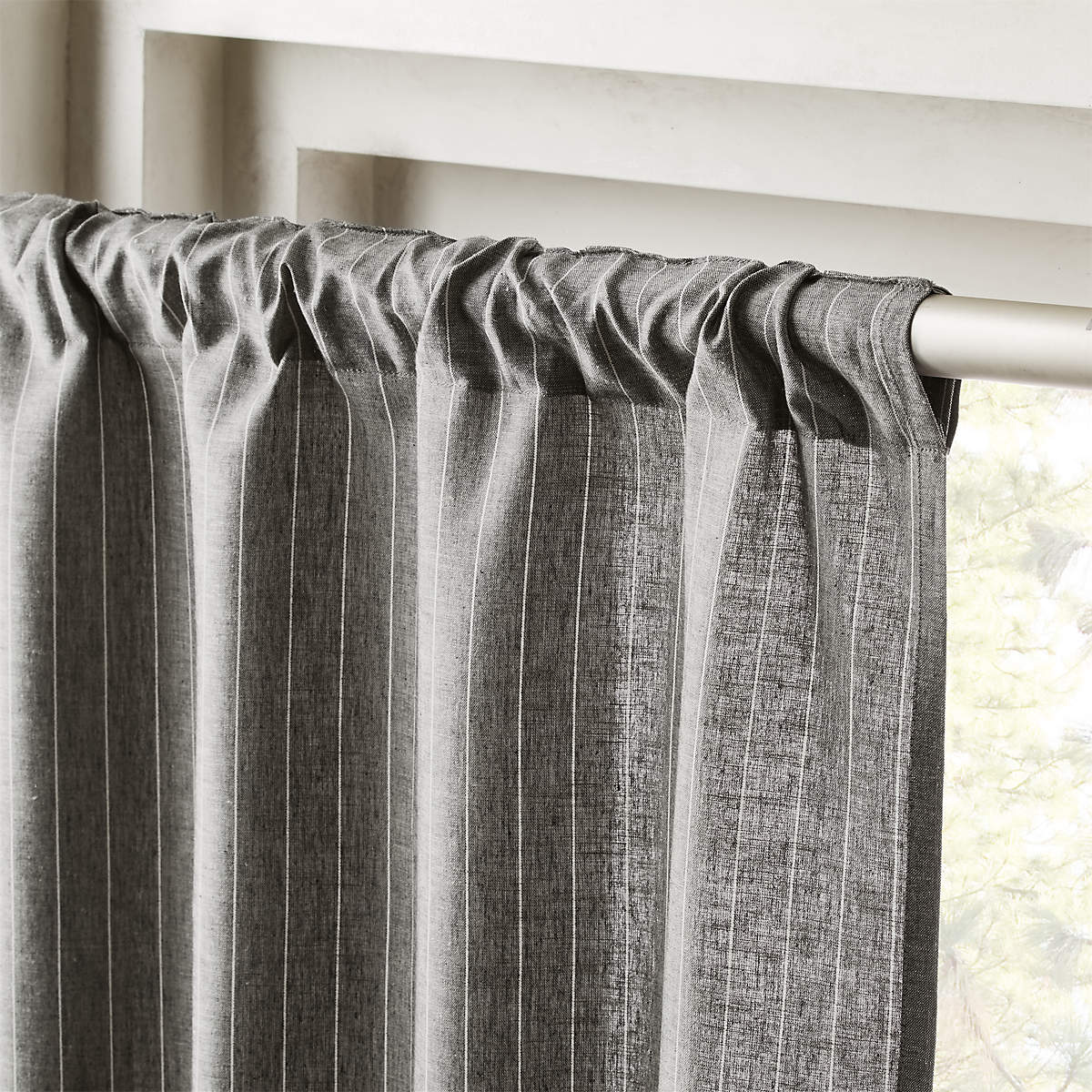 PINSTRIPE GREY/WHITE CURTAIN PANEL thumbnail 3
