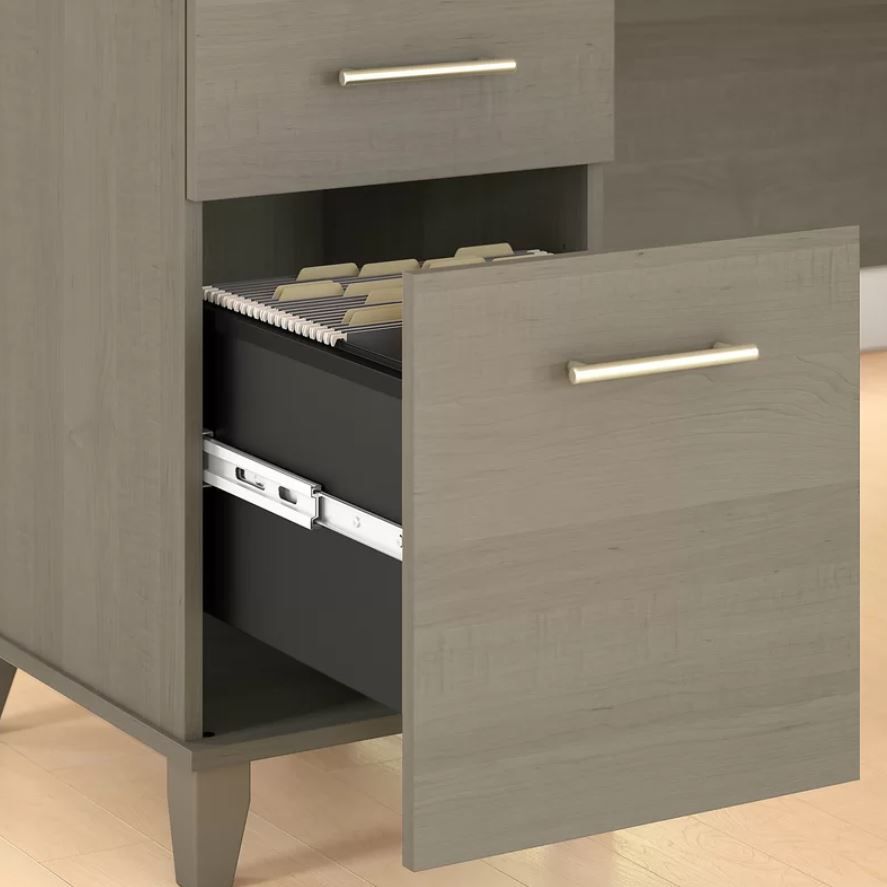 Goin Height Adjustable L Shape Standing Desk with Hutch thumbnail 3