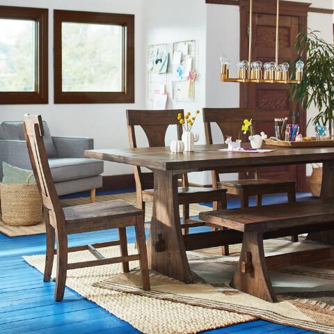 Rustic Wood Brinley Dining Chairs  thumbnail 3